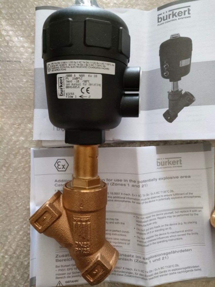 德国burkert宝德电磁阀 A1.2 FKM MS G1/8 PNVAK-8bar 24v DC 8W