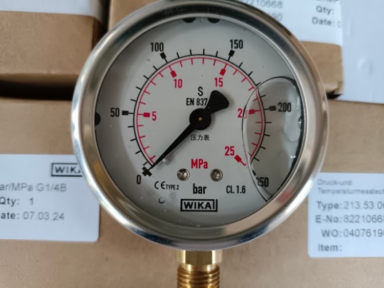 233.50.100径向波登管压力表全不锈钢材质威卡WIKA包邮化工发电站